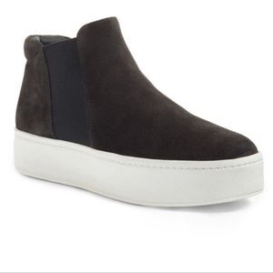 Vince Wade High Top Platform Sneaker in Blue Suede